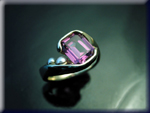 alexandrite pearl ring