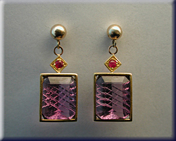 Ruby & amethyst earrings